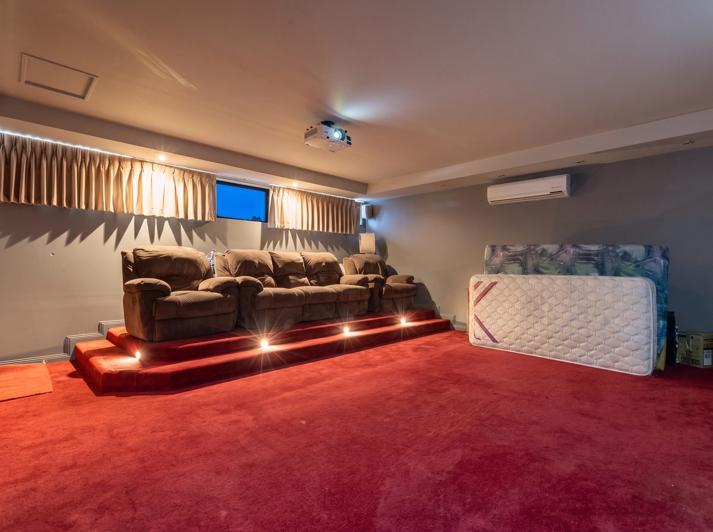 Theatre room with raised rear platform